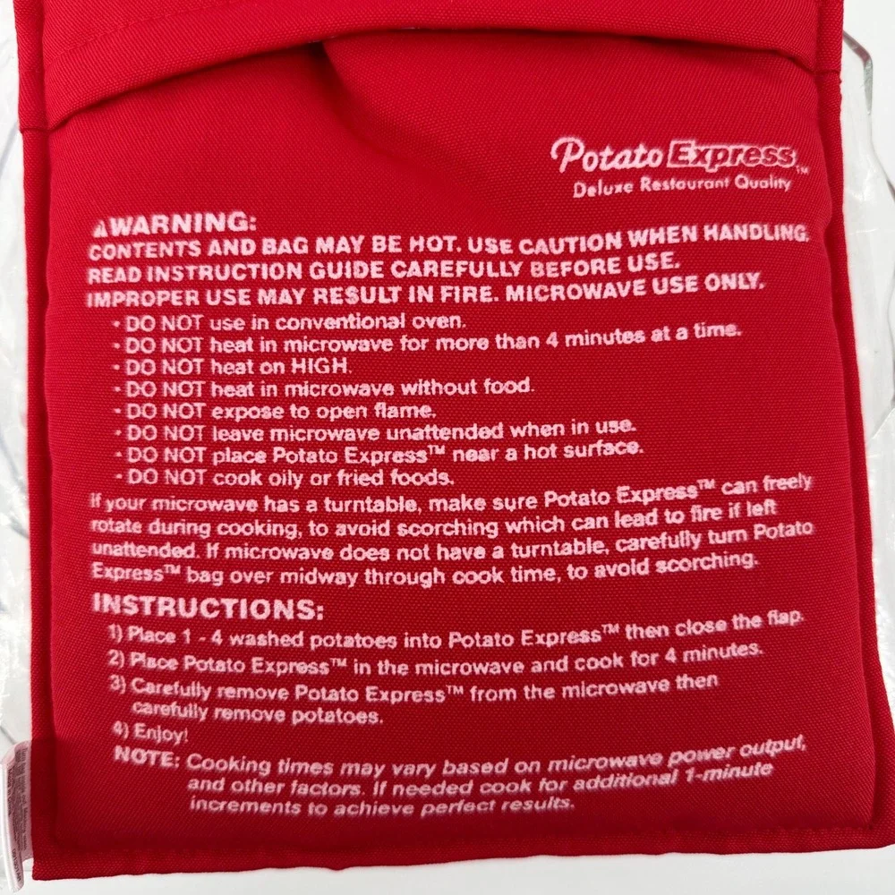 Potato Express‎ Microwave Potato Cook Bag Deluxe Restaurant Quality Recipe Guide